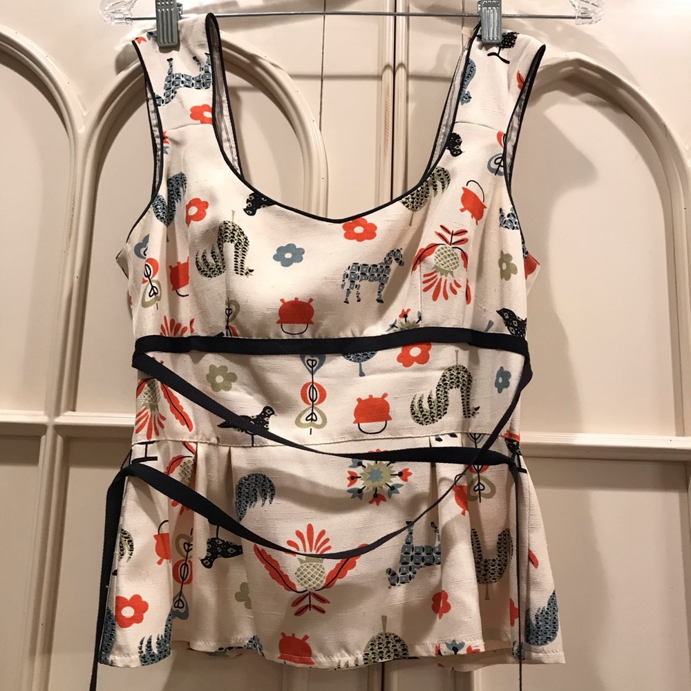 Nanette Lepore Sleeveless Animal Print Blouse